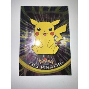 PIKACHU Pokemon TOPPS Card #25 TV Animation Black Logo‎ - Holo Rays LP 62D